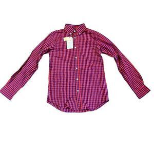 NWT Class/Club Boy’s Plaid Red Blue Button Up 14/16